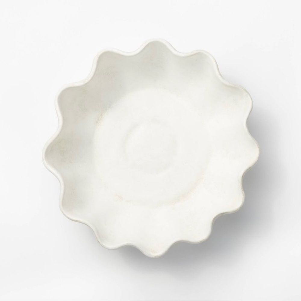 Studio McGee Scalloped Bowl White Stoneware - Threshold Target